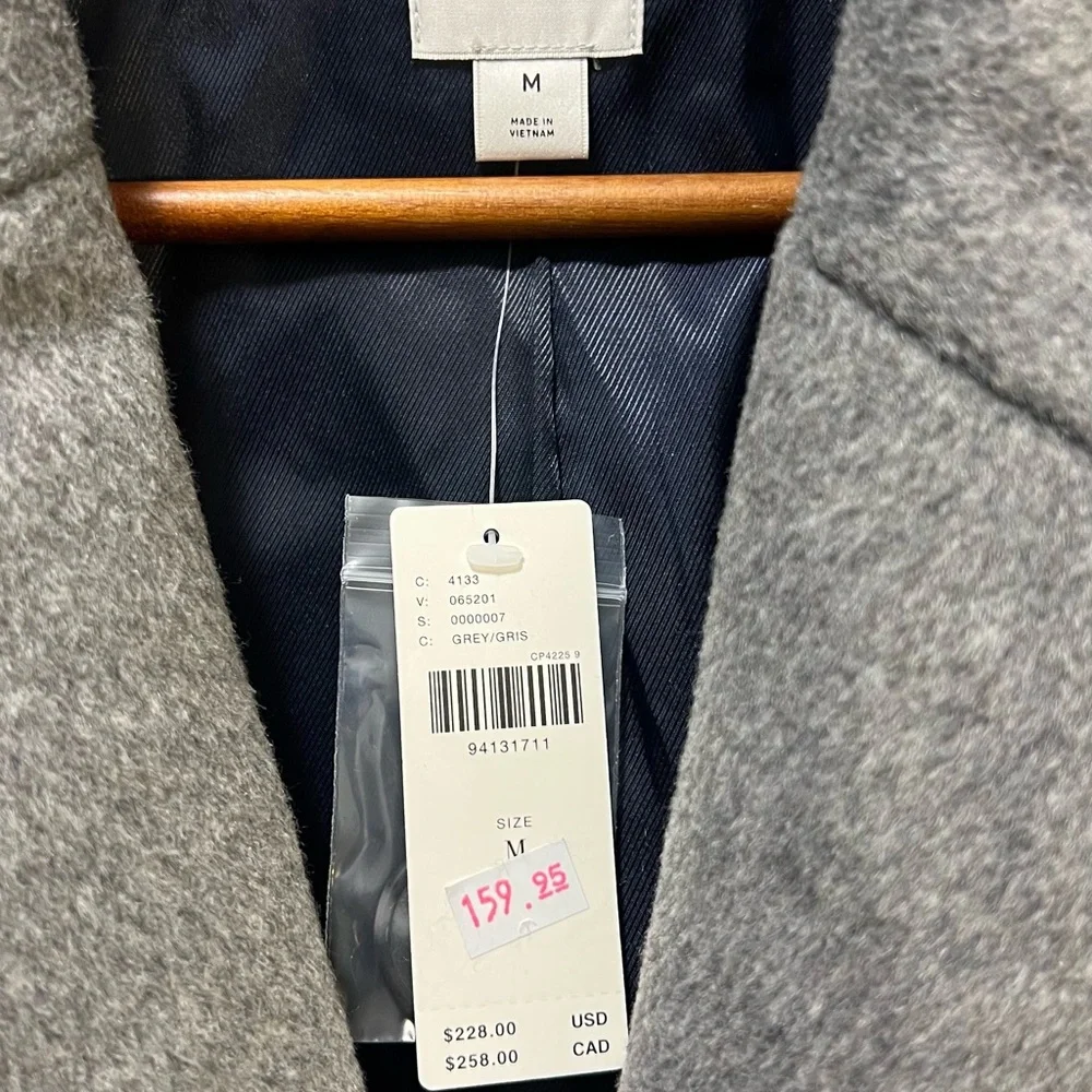 Anthropologie Maeve Charcoal Pea Coat NWT - Picture 3 of 5